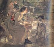 Fritz von Uhde The Artist's Daughters in the Garden (nn02) Spain oil painting artist